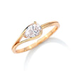 Simple 1.0ct Pear Cut 14K Rose Gold Plated Moissanite Engagement Ring