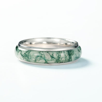 Simple Natural Green Moss Aget Band