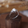 Oval Shape Opal Sterling Silver Engagement Ring