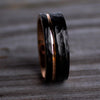 Hammered Black and Rose Gold Men's Band