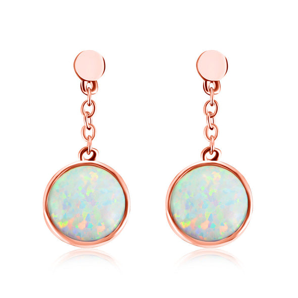 Opal Sterling Silver Drop Earrings