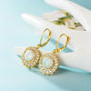 Opal Halo Sterling Silver Drop Earrings