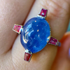 Art Deco 14ctw Cabochon Cut Sapphire Ring