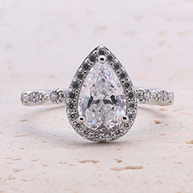 1.5CT Retro Pear Cut Half Eternity Engagement Ring