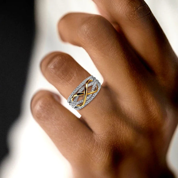 Infinity Design Sterling Silver Ring Wedding Band For Her