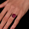 Vintage 10.88ctw Cabochon Cut Ruby Ring