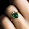 Oval Cut Emerald Green 2pcs Wedding Bridal Set