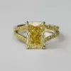 5.5ctw Radiant Cut Yellow Sapphire Hidden Halo Solitaire Ring