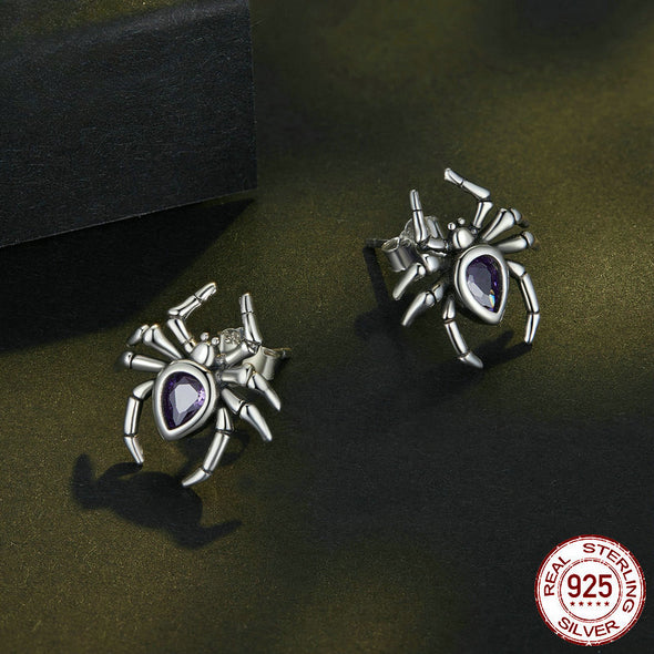 Halloween Spider Sterling Silver Stud Earring