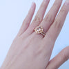 Vintage Pink Morganite Rose Gold Tone Ring Set