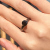 Unique Design Black Round Cut Sterling Silver Engagement Ring