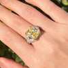 Stunning Yellow Radiant Cut Sterling Silver Engagement Ring