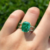 Paraiba Tourmaline Double Hollow Band Engagement Ring In Sterling Silver