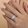 Sparkling Princess Cut Engagement Ring In Sterling Silver