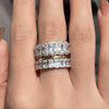 Gorgeous 3PCS Women's Wedding Band Set In Sterling Silver
