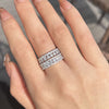 2PCS Luxury Wide Pave Design Women's Wedding Band In Sterling Silver