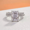 Gorgeous 3.5 Carat Radiant Cut Bridal Set In Sterling Silver