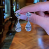 11ct Pear Cut 925 Sterling Silver Drop Earrings