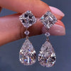 11ct Pear Cut 925 Sterling Silver Drop Earrings