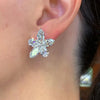 Flower Design Pear&Marquise Cut with 925 Sterling Silver Stud Earrings