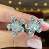 Flower Design Pear&Marquise Cut with 925 Sterling Silver Stud Earrings