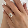 Elegant Champagne Cushion Cut Engagement Ring for Women In Sterling Silver