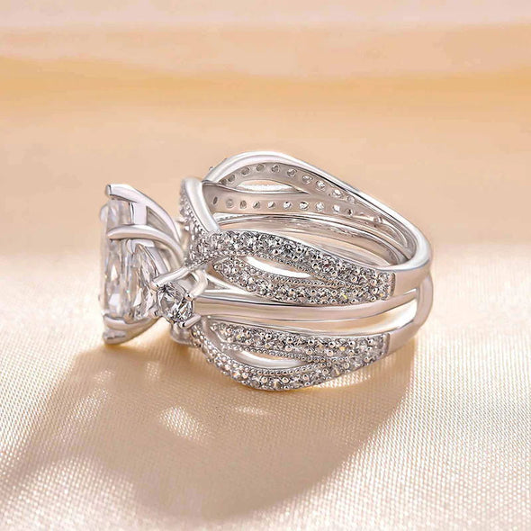 Gorgeous Marquise Cut Insert Bridal Set For Women In Sterling Silver