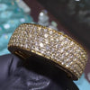 Round Cut 5ct Full Pave Yellow Gold Men's Band