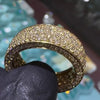 Round Cut 5ct Full Pave Yellow Gold Men's Band