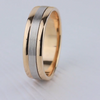 Two tone Men's Wedding Band In Sterling Silver