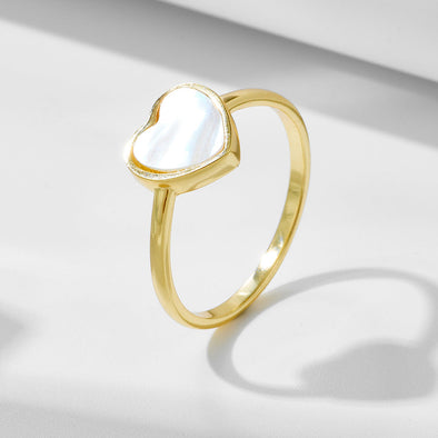 Sweet Shell Heart Shape Sterling Silver Ring