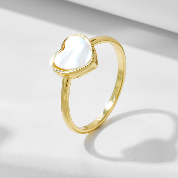 Sweet Shell Heart Shape Sterling Silver Ring