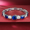 luxurious Elongated Cushion Cut Royal Blue Tennis Bracelet