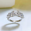 Luxury Five Stones Sterling Silver Wedding Band