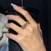 Rainbow Design Emerald Cut Eternity Wedding Band