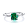 Stunning Cushion Cut Sterling Silver Engagement Ring