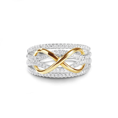 Infinity Design Sterling Silver Ring Wedding Band For Her