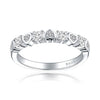 Unique Heart Round Cut Half Eterniry Silver Women's Wedding Band