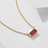 Simple design 925 Sterling Silver birth stone necklace