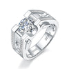 1.0ct &2.0ct Moissanite Men's  Wedding Ring Band in Sterling Silver