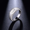 1.0CT Emerald Cut Moissanite Silver Men's Wedding Ring Band