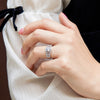Vintage Hallow Design Round Cut Sterling Silver Engagement Ring