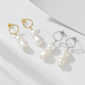 Vintage Baroque Pearls Drop Earrings