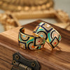 Vintage Colored Enamel C-Shaped Earrings