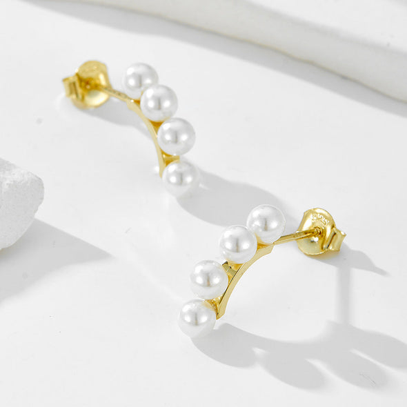Classic Sterling Silver Pearl Earrings
