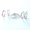 Colorful Rainbow Princess Cut Ring Wedding Band
