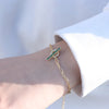 Geometric Emerald Green Sterling Silver Bracelet