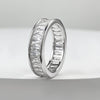 Gorgeous Princess Cut Paved Sterling Silver Wedding Band