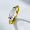 New Design Simple Marquise Cut Sterling Silver Ring