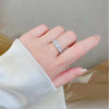 Three Rows Design Paved Sterling Silver Wedding Band